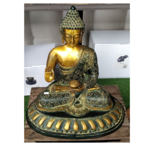 Statue Bouddha Bonze Doré Méditation