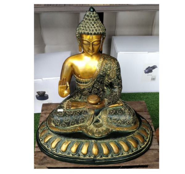 Statue Bouddha Bonze Doré Méditation