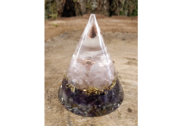 Orgonite Cristal de Roche - Améthyste - Quartz Rose 55x65